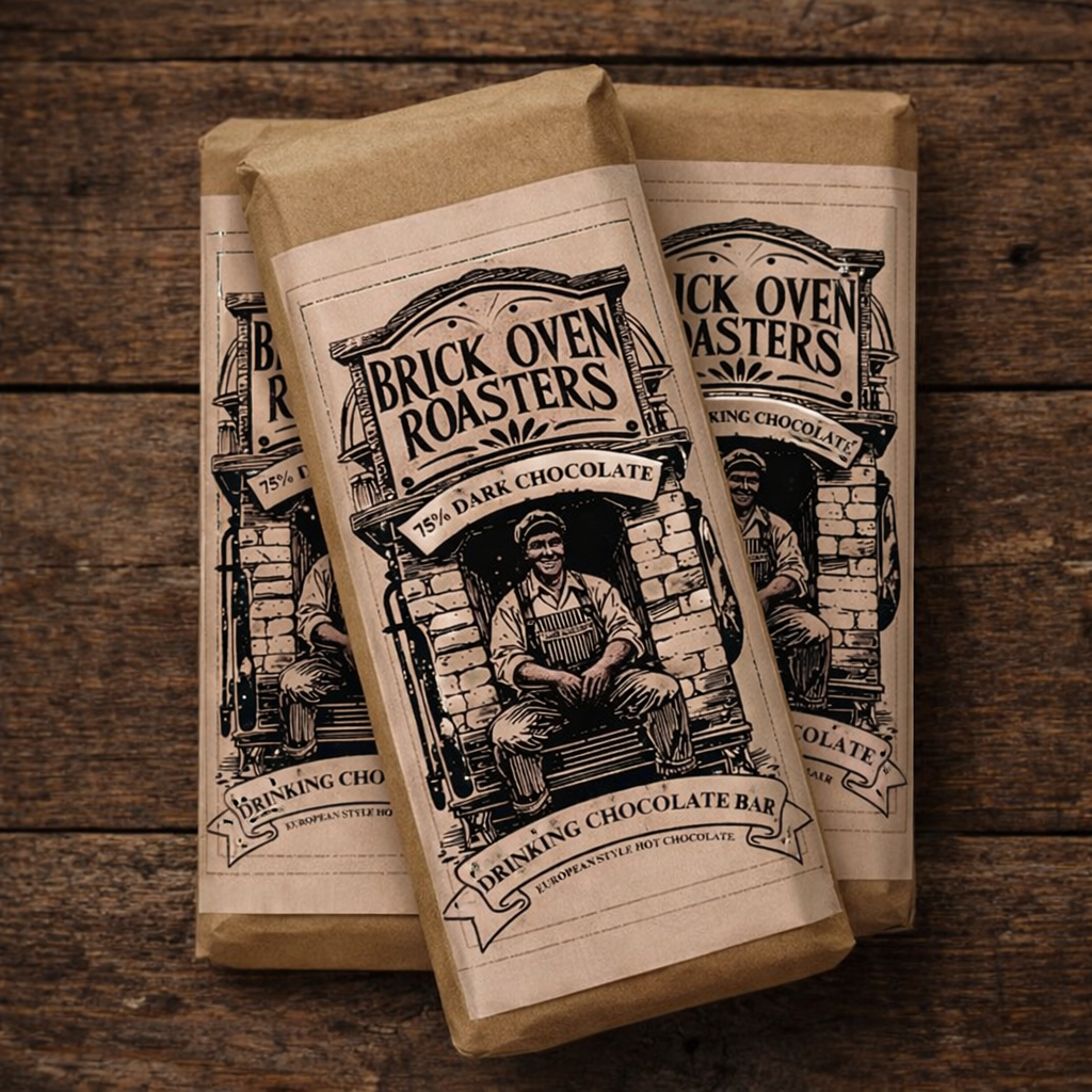 3 PACKS 75% Dark Drinking Hot Chocolate Bars(2 bars per pack)