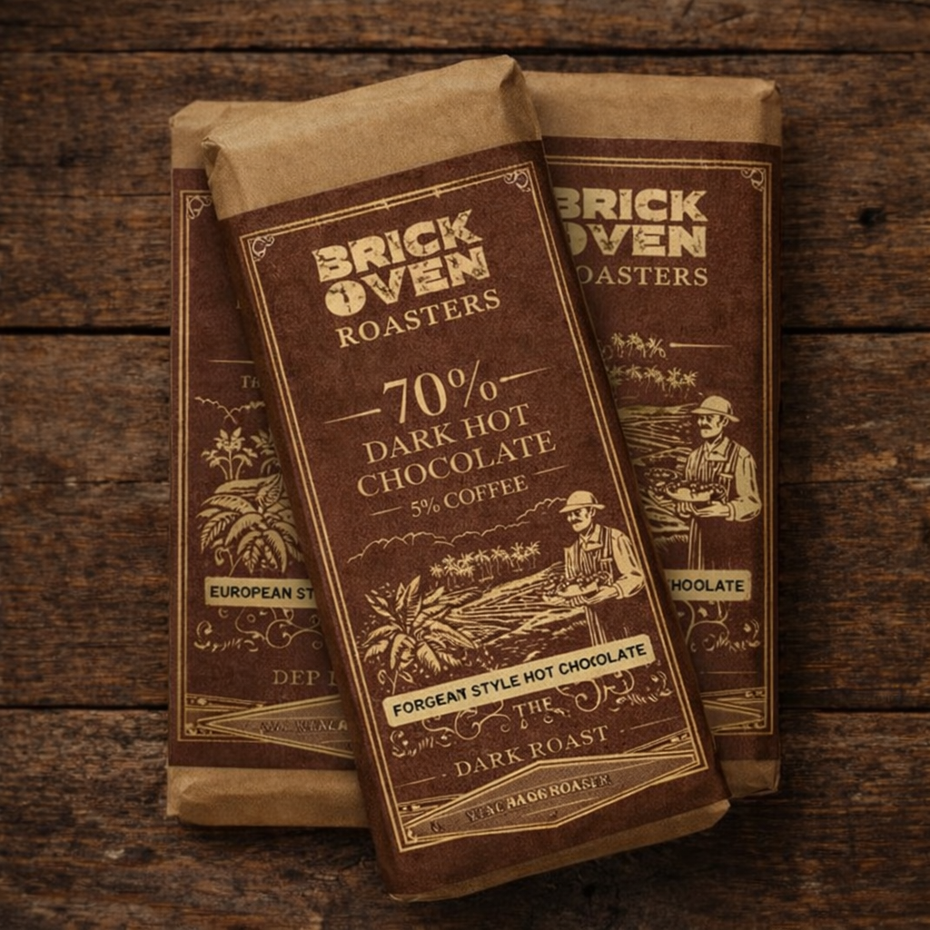 3 PACKS 70% Dark Drinking Hot Chocolate & Coffee Bars(2 bars per pack)