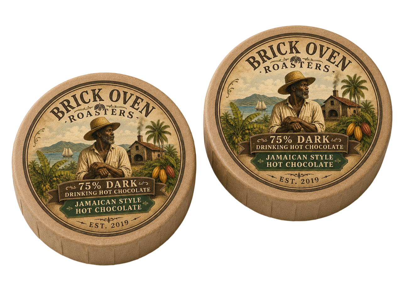 2 PACKS - 75% Jamaican Dark Drinking Hot Chocolate Bar